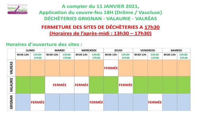 Ouverture Decheteries