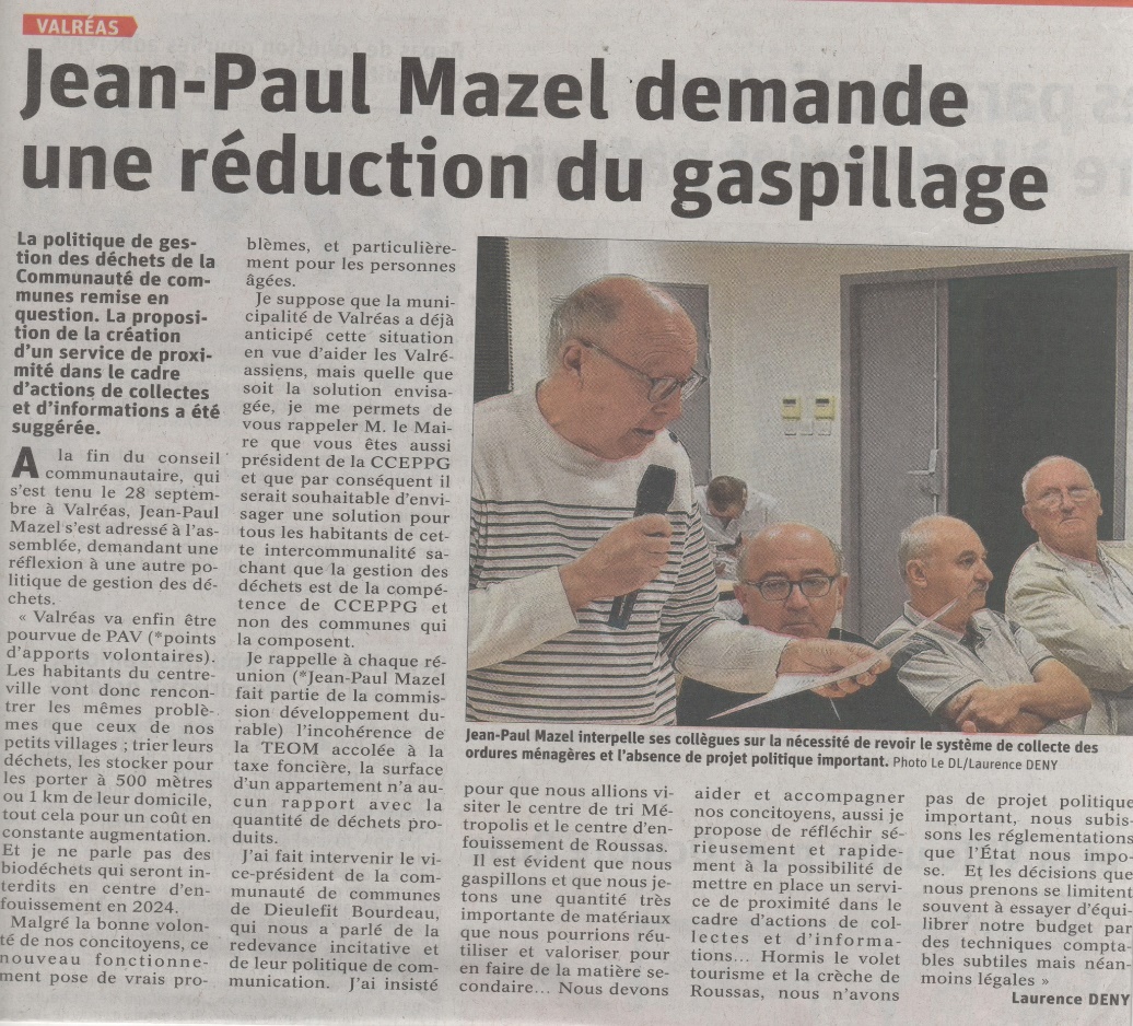 Article Intervention JP MAZEL CCEPG
