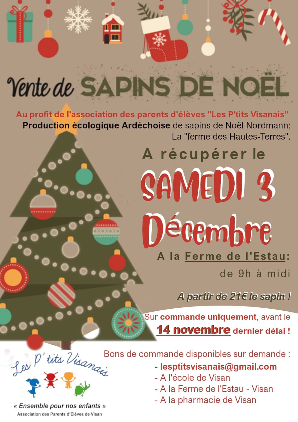 Affiche Vente de sapins